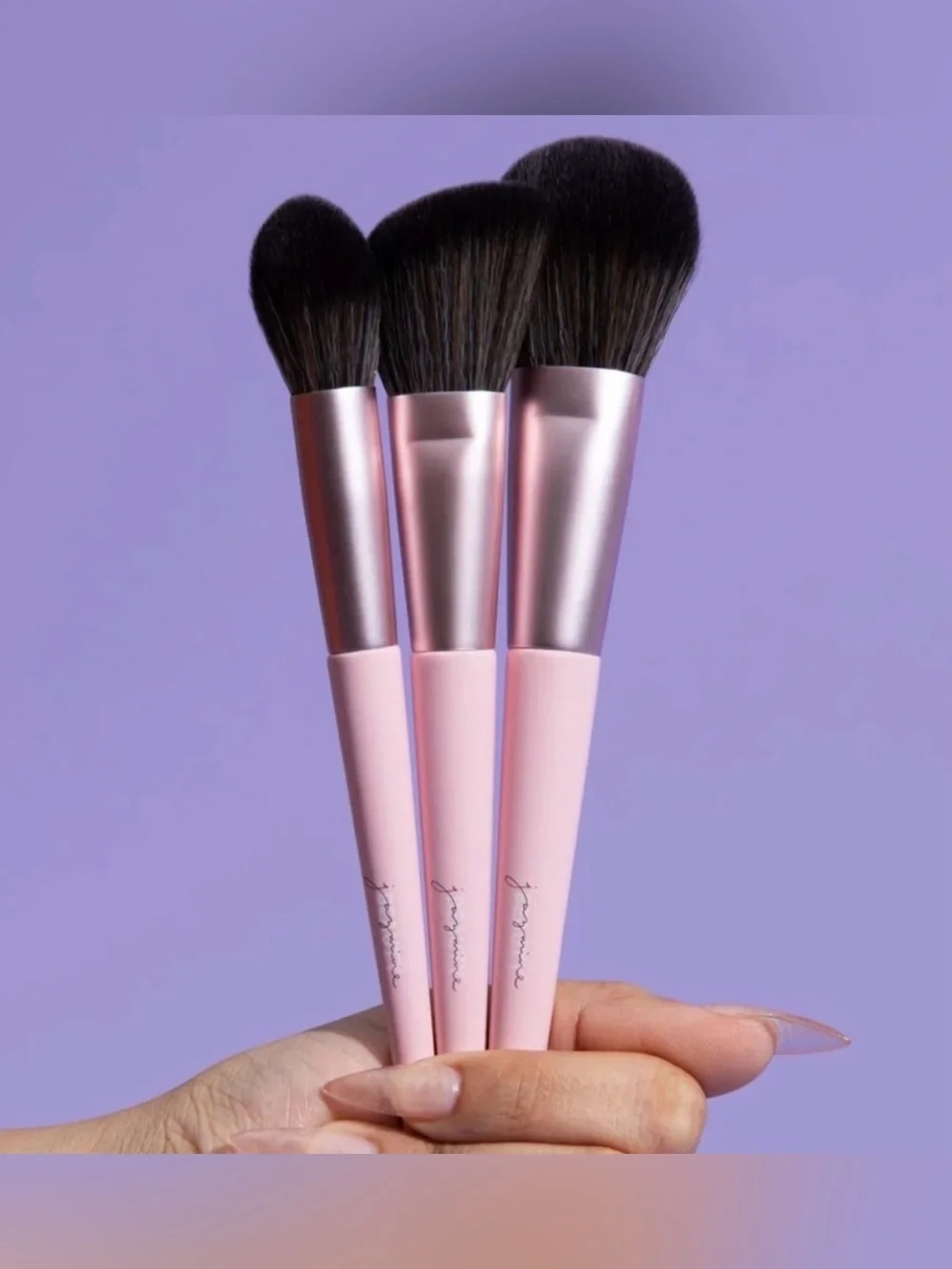 JAZMINE BEAUTY 3Pc “Complexion Essentials” Brush Set - NIB - Lmt Ed.